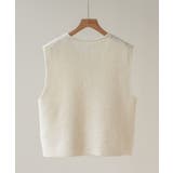 柔らかな生地でフレンチカジュアルを楽しめるノーカラーベスト トップス アウター | maison de LATIR | 詳細画像48