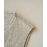 柔らかな生地でフレンチカジュアルを楽しめるノーカラーベスト トップス アウター | maison de LATIR | 詳細画像60