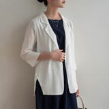 ホワイト | 冬の冷房UV対策に◎シャツ感覚で羽織れる冬服にぴったりの薄手テーラードジャケット… | maison de LATIR