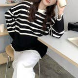 大人カジュアルなサイドスリットボーダーニット Aライン 体型カバー | maison de LATIR | 詳細画像16 