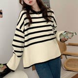 大人カジュアルなサイドスリットボーダーニット Aライン 体型カバー | maison de LATIR | 詳細画像7 