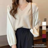 ゆったりしたサイズ感の大人めニット レイヤード Vネックニット | maison de LATIR | 詳細画像1