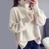 ホワイト | 上品さのあるサイドスリットタートルネックニット 冬 韓国 | maison de LATIR