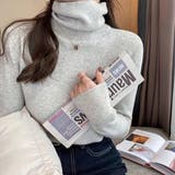 グレー | 程よいフィット感が上品なハイネックニット タートルネック 秋ニット | maison de LATIR