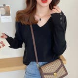 ブラック | 首元をスッキリ綺麗に見せててくれるVネックセーター 春 薄手 | maison de LATIR