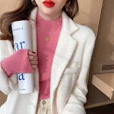 ピンク | もっちり肌触り着回し力抜群なボトルネックニットトップス 冬 無地 | maison de LATIR