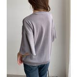 ふわっと広がるシルエットが女性らしい5分袖フレアニット Vネック 秋 | maison de LATIR | 詳細画像12