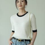 バイカラーデザインが可愛いケーブル編みサマーニット 春 トップス | maison de LATIR | 詳細画像1 