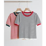 顔周りを明るく演出するバイカラーボーダーTシャツ 半袖 ストライプ | maison de LATIR | 詳細画像10 