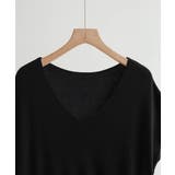 《7色展開》イージーケア上品見えVネックフレンチスリーブ夏服半袖サマーニット き… | maison de LATIR | 詳細画像91 