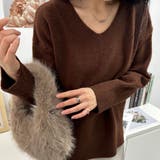 ブラウン | 大人こなれ感と着回し力抜群のVネックセーター トップス カットソー | maison de LATIR