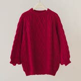 レッド | 大人こなれ感を演出し幅広いスタイリングに活躍するクルーネックニット | maison de LATIR