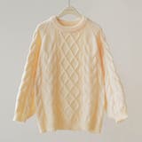 ベージュ | 大人こなれ感を演出し幅広いスタイリングに活躍するクルーネックニット | maison de LATIR