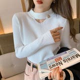 さりげない肌見せと上品さもあるデザインニット トップス プルオーバー | maison de LATIR | 詳細画像8 