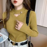 さりげない肌見せと上品さもあるデザインニット トップス プルオーバー | maison de LATIR | 詳細画像13 