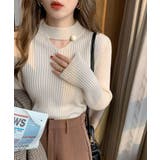 さりげない肌見せと上品さもあるデザインニット トップス プルオーバー | maison de LATIR | 詳細画像4 