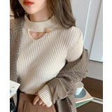 さりげない肌見せと上品さもあるデザインニット トップス プルオーバー | maison de LATIR | 詳細画像5 