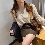 ベージュ(Uネック) | Vネック ニット セーター | maison de LATIR