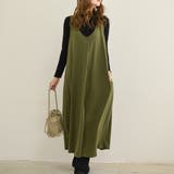 カーキー | ワンタックロングワンピース ロング丈 ドレープ | maison de LATIR