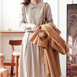 ベージュ | 一枚で大人可愛い襟付きニットワンピース 夏 夏 | maison de LATIR