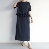 ネイビー | 1枚で華やかなコーデが完成する2WAYフリルワンピース 女性らしい フェミニン | maison de LATIR