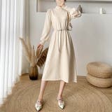 女性らしさを引き出すベルト付きのボリュームスリーブニットワンピース 長袖 ニット… | maison de LATIR | 詳細画像10 