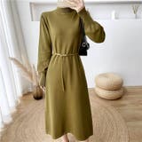 女性らしさを引き出すベルト付きのボリュームスリーブニットワンピース 長袖 ニット… | maison de LATIR | 詳細画像22 