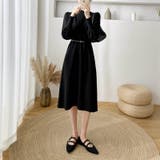 女性らしさを引き出すベルト付きのボリュームスリーブニットワンピース 長袖 ニット… | maison de LATIR | 詳細画像7 