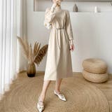 女性らしさを引き出すベルト付きのボリュームスリーブニットワンピース 長袖 ニット… | maison de LATIR | 詳細画像8 