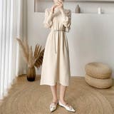 女性らしさを引き出すベルト付きのボリュームスリーブニットワンピース 長袖 ニット… | maison de LATIR | 詳細画像9 