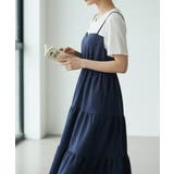 一枚で完成、今っぽレイヤードバイカラーワンピース 配色ティアード レイヤード | maison de LATIR | 詳細画像2