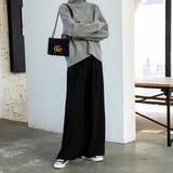 ブラック(ポケットあり) | お気に入り19万!何度もリピート!秋服ウエストゴムで快適シルエット。普段着、オフ… | maison de LATIR