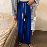 ブルー | ラフ感がオシャレなリブワイドパンツ 夏 夏 | maison de LATIR