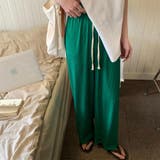 グリーン | ラフ感がオシャレなリブワイドパンツ 夏 夏 | maison de LATIR