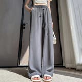 グレー | ドレープ感が可愛いウエストチェーンストレートモップパンツ 夏 夏 | maison de LATIR
