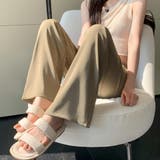 カーキー | ドレープ感が可愛いウエストチェーンストレートモップパンツ 夏 夏 | maison de LATIR