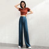ブルー | ドレープ感がオシャレなストレートワイドパンツ 夏 夏 | maison de LATIR