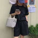 ブラック | これ1つで大人カジュアルが叶う!カットソーサマーセットアップ シンプル 無地 | maison de LATIR