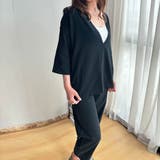 簡単におしゃれなコーデが完成するスキッパーブラウス&パンツセットアップ ゆったり | maison de LATIR | 詳細画像11