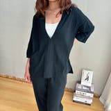 簡単におしゃれなコーデが完成するスキッパーブラウス&パンツセットアップ ゆったり | maison de LATIR | 詳細画像13