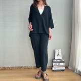 簡単におしゃれなコーデが完成するスキッパーブラウス&パンツセットアップ ゆったり | maison de LATIR | 詳細画像14