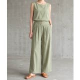 【セットアップ】大人の涼感ワッシャー素材リネンライクワイドパンツ夏服セットアップ | maison de LATIR | 詳細画像13 