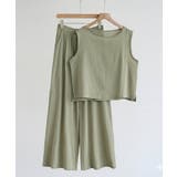 【セットアップ】大人の涼感ワッシャー素材リネンライクワイドパンツ夏服セットアップ | maison de LATIR | 詳細画像14 