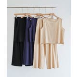 【セットアップ】大人の涼感ワッシャー素材リネンライクワイドパンツ夏服セットアップ | maison de LATIR | 詳細画像15 