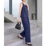 【セットアップ】大人の涼感ワッシャー素材リネンライクワイドパンツ夏服セットアップ | maison de LATIR | 詳細画像2 