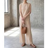 【セットアップ】大人の涼感ワッシャー素材リネンライクワイドパンツ夏服セットアップ | maison de LATIR | 詳細画像5 