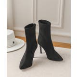 上品シルエット。ピンヒールレッドソール美脚ショートブーツ オフィスカジュアル 大人 | maison de LATIR | 詳細画像12 