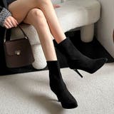 上品シルエット。ピンヒールレッドソール美脚ショートブーツ オフィスカジュアル 大人 | maison de LATIR | 詳細画像3 