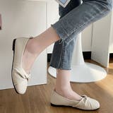 オフホワイト | どんなコーデにも取り入れやすいツイストリボンデザインスリッポン 冬 フラット | maison de LATIR