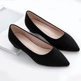 ブラック | 女性らしい足元を演出するポインテッドトゥスエードパンプス 冬 浅口 | maison de LATIR